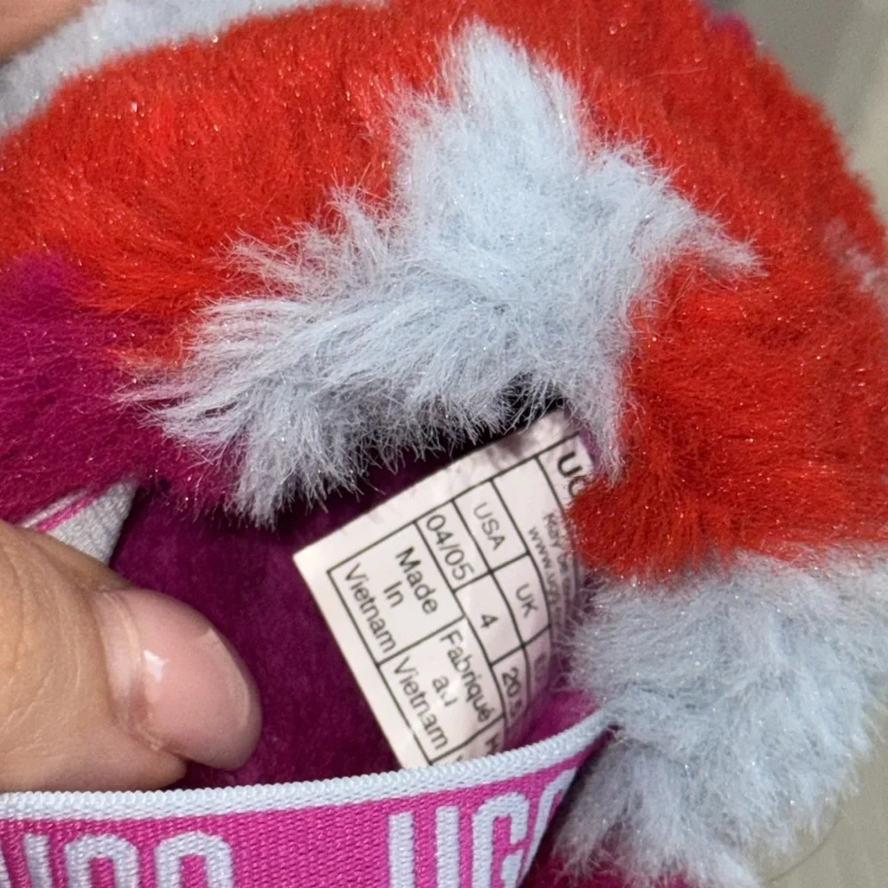 UGG Kids Colorful Fluffy Slippers